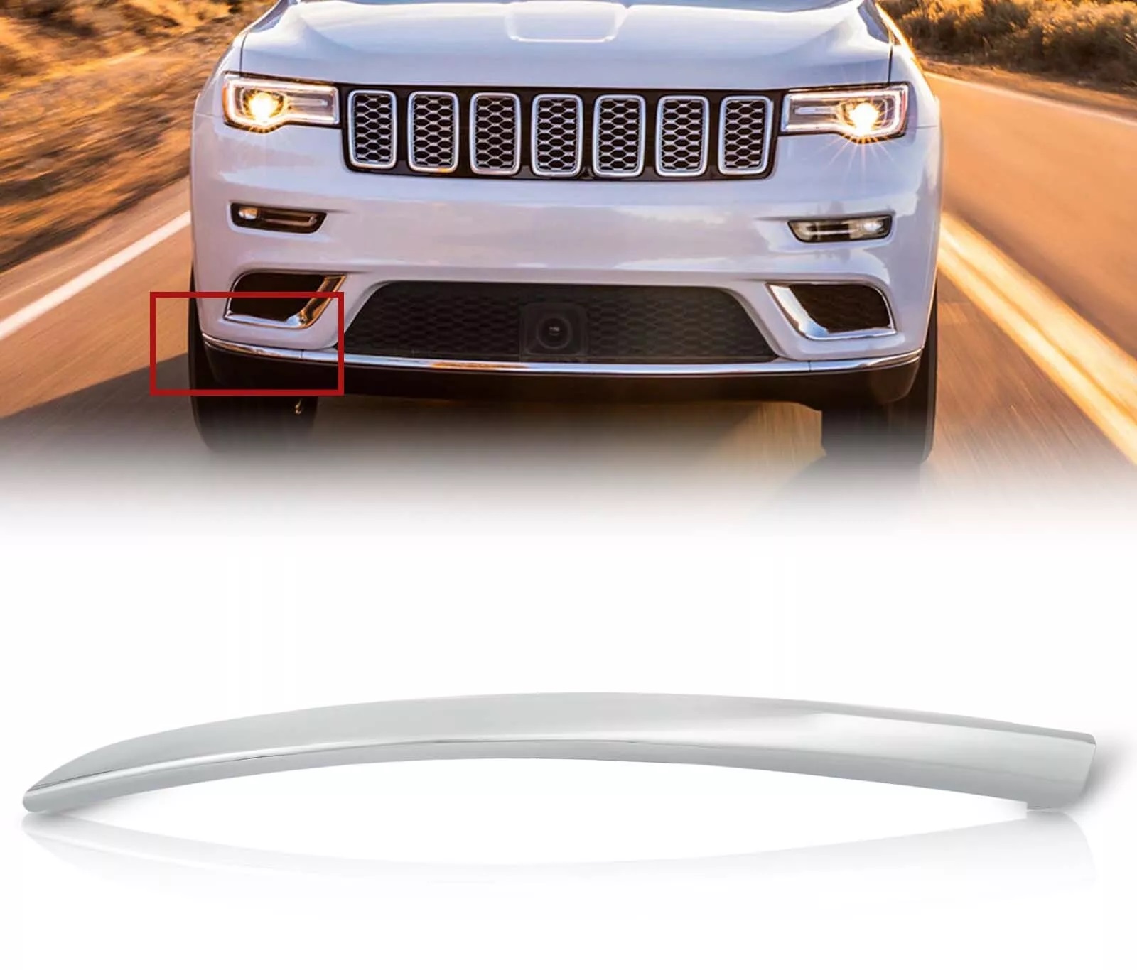მოლდინგი ბამპერის ქვედა მარჯვენა CHROME -JEEP GRAND CHEROKEE 2017- მოლდინგი ბამპერის ქვედა მარჯვენა CHROME -JEEP GRAND CHEROKEE 2017-