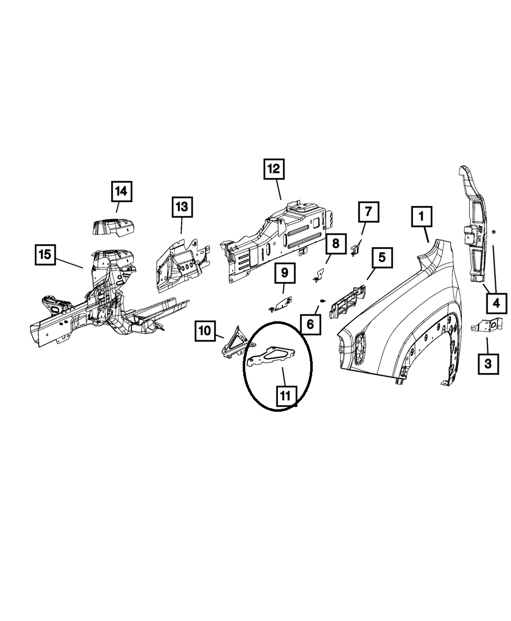 სამაგრი წინა მარცხენა - JEEP RENEGADE 2014-
