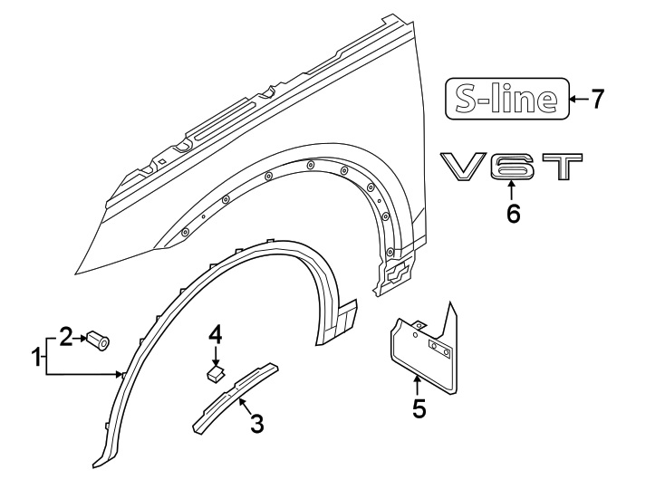 მოლდინგი წინა ფრთის მარცხენა S-LINE-AUDI Q5 2017-2020