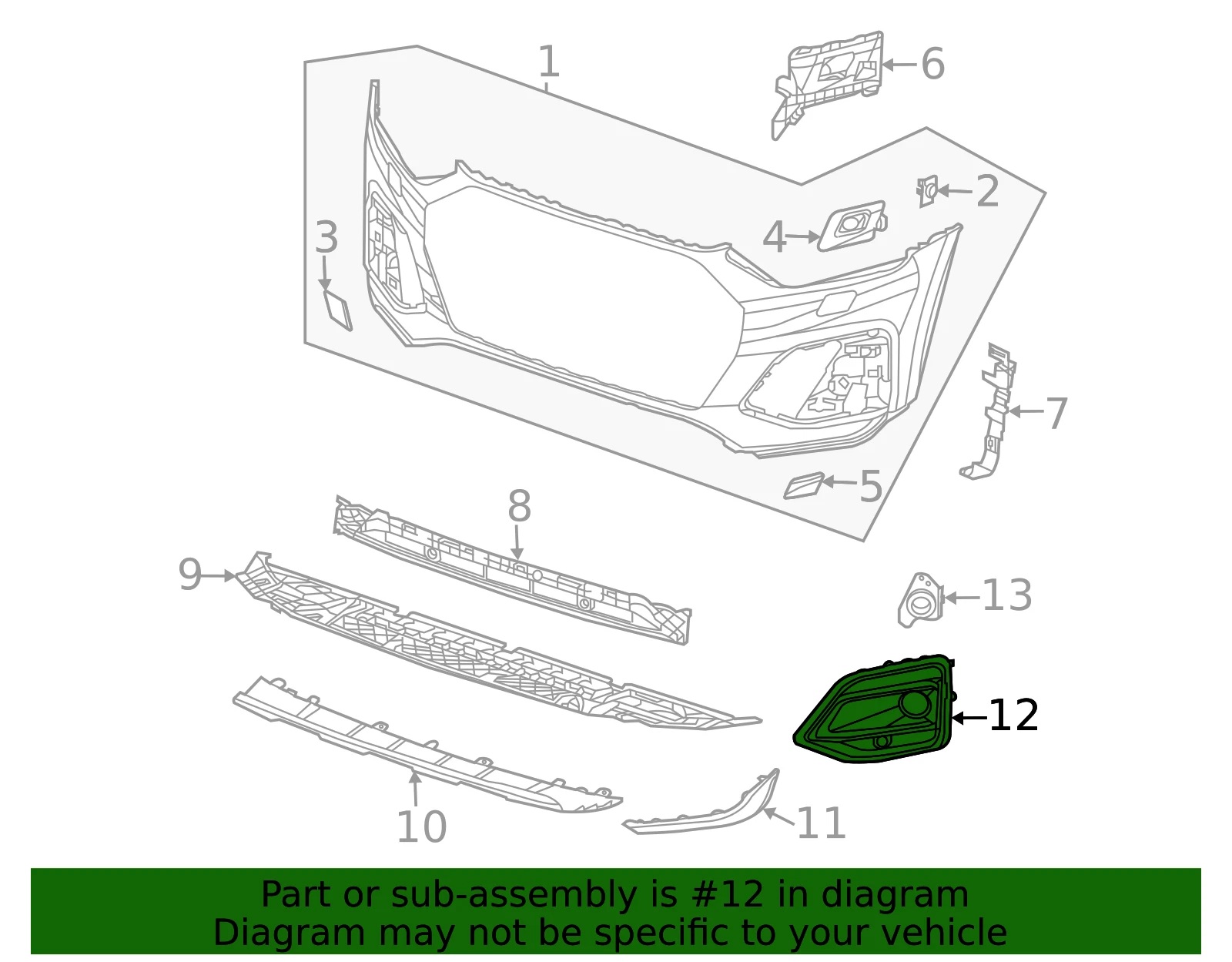 ცხაურა ღია ACC ჭრილით, ქრომის მოლდინგით მარცხენა-AUDI Q5 2021-