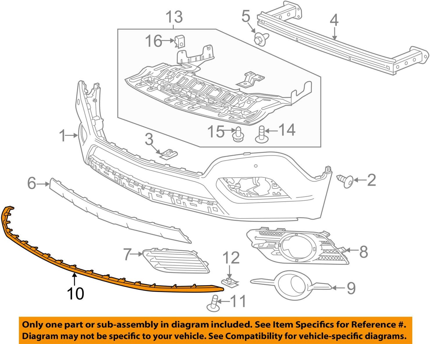 სპოილერი წინა ბამპერის - BUICK ENCORE 2013-16/VH/OP MOKKA 2013-16 სპოილერი წინა ბამპერის - BUICK ENCORE 2013-16/VH/OP MOKKA 2013-16