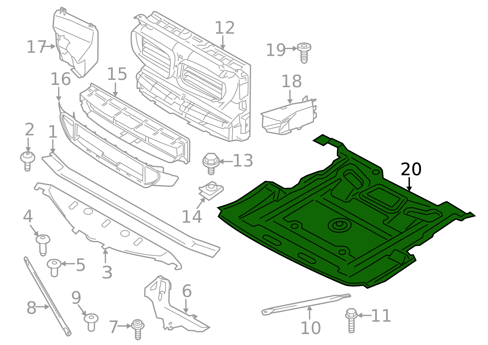 ძრავის დამცავი ქეჩა-BMW 5 S GRAND TURISMO F07 2009-2017