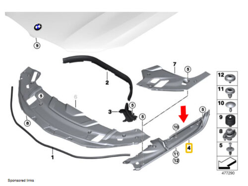 ფრთის საფარი (კაპოტქვეშა) მარცხენა - BMW 5 S G30/G31 2017-2020 ფრთის საფარი (კაპოტქვეშა) მარცხენა - BMW 5 S G30/G31 2017-2020