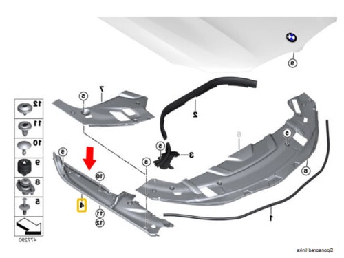 ფრთის საფარი (კაპოტქვეშა) - BMW 5 S G30/G31 2017-2020 ფრთის საფარი (კაპოტქვეშა) - BMW 5 S G30/G31 2017-2020