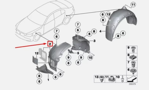 ფრთის საფენი მარჯვენა - BMW 7 S F02 2012-2015