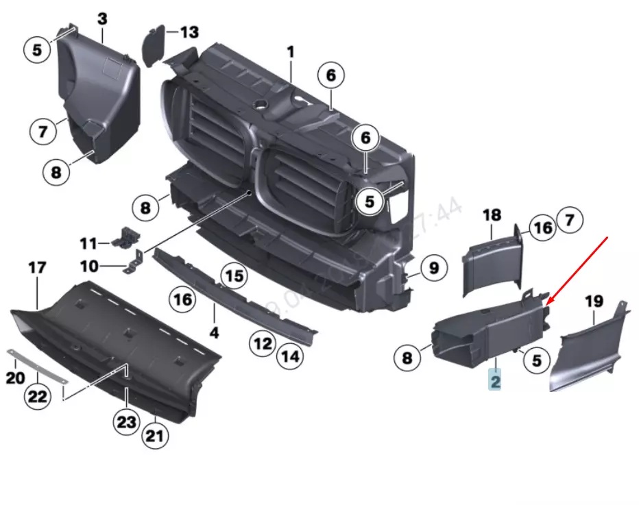 ჰაერის შემშვები მარჯვენა - BMW 7 S F02 2012-2015