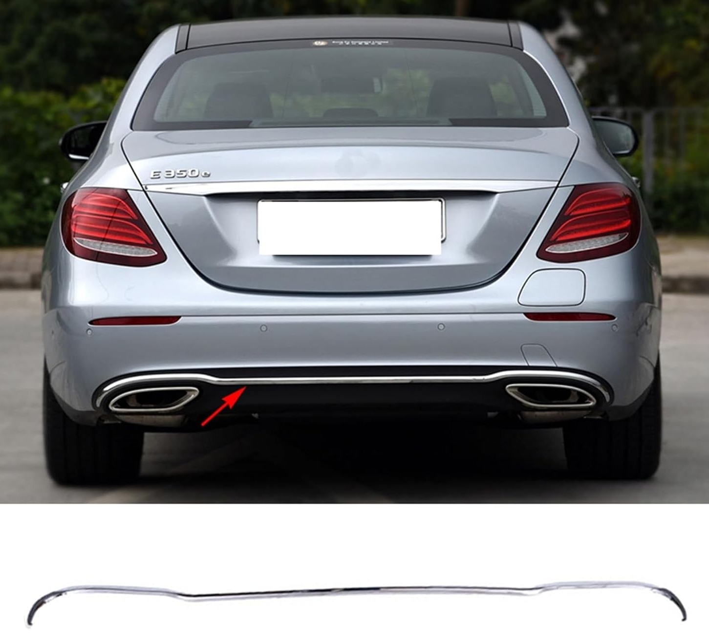 მოლდინგი უკანა ბამპერის ნიკელის - MERCEDES-BENZ E W213 2016-2020 მოლდინგი უკანა ბამპერის ნიკელის - MERCEDES-BENZ E W213 2016-2020
