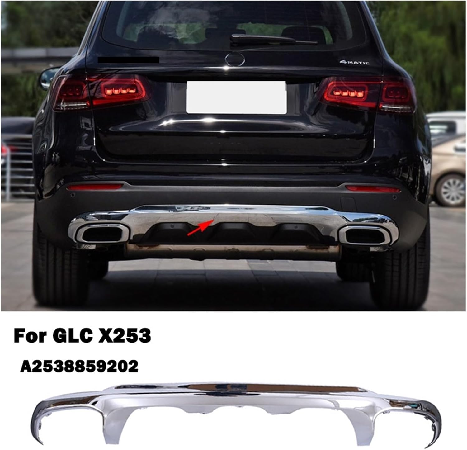 მოლდინგი უკანა ბამპერის ნიკელის - MERCEDES-BENZ GLC X253 2020- მოლდინგი უკანა ბამპერის ნიკელის - MERCEDES-BENZ GLC X253 2020-