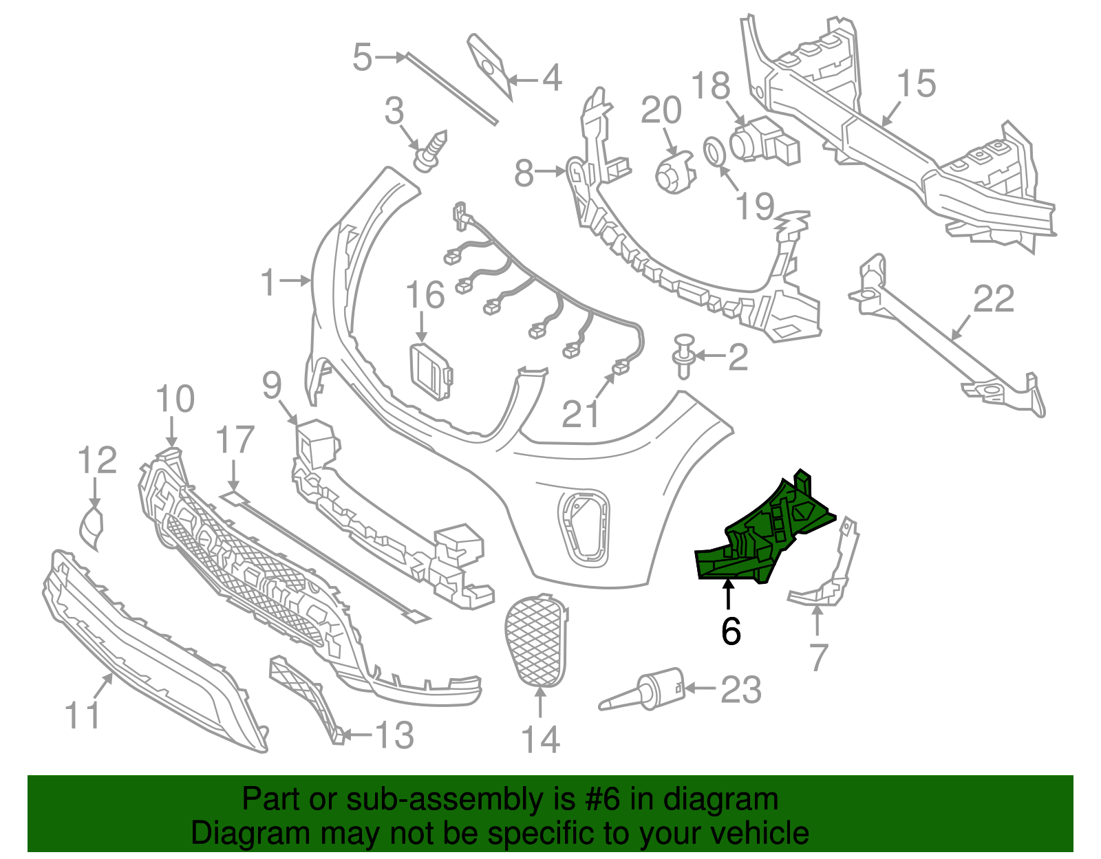 სამაგრი წინა ბამპერის მარჯვენა MERCEDES-BENZ GLS X166 2016-2019