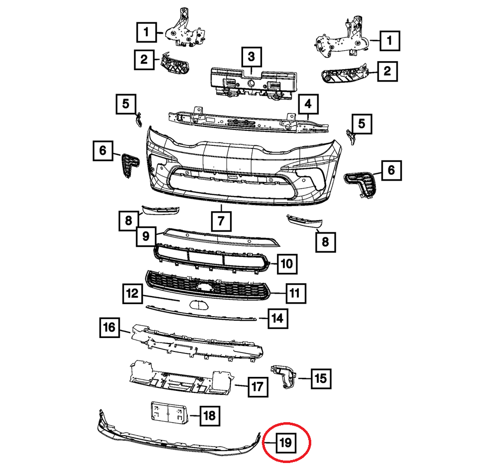 სპოილერი წინა ბამპერის - DODGE DURANGO 2021-