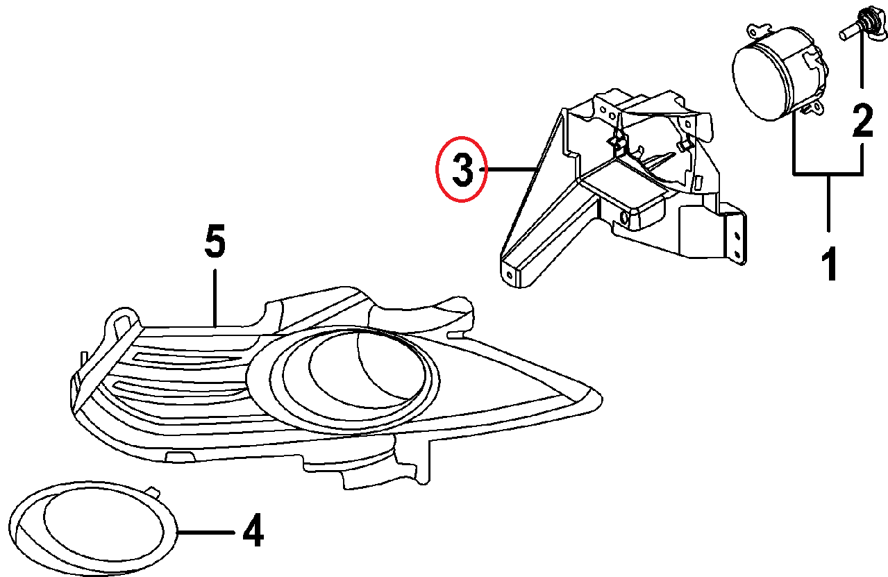სამაგრი სანისლე მაშუქის მარცხენა - FORD FUSION 2014- foglamp bracket left