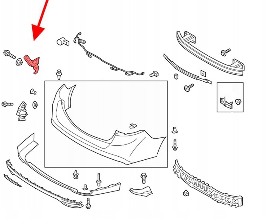 Rear bumper bracket left