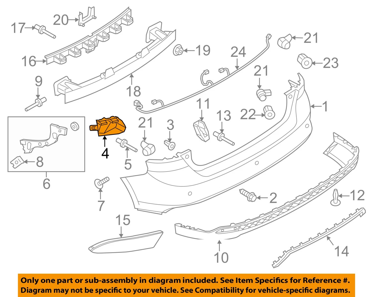 სამაგრი უკანა RH=LH 4/5D მარცხენა - FORD FOCUS 2011-2014 Bracket rear left