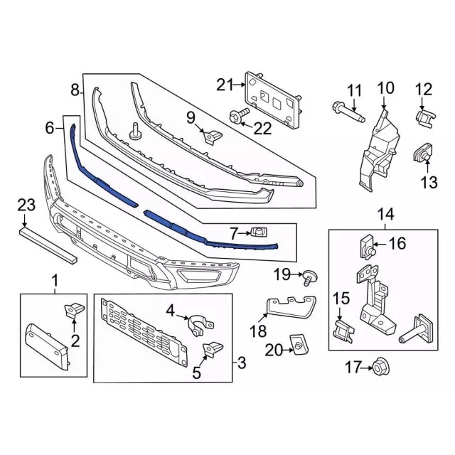 მოლდინგი წინა ბამპერის შავი მარჯვენა - FORD 150 RAPTOR 2021- მოლდინგი წინა ბამპერის შავი მარჯვენა - FORD 150 RAPTOR 2021-