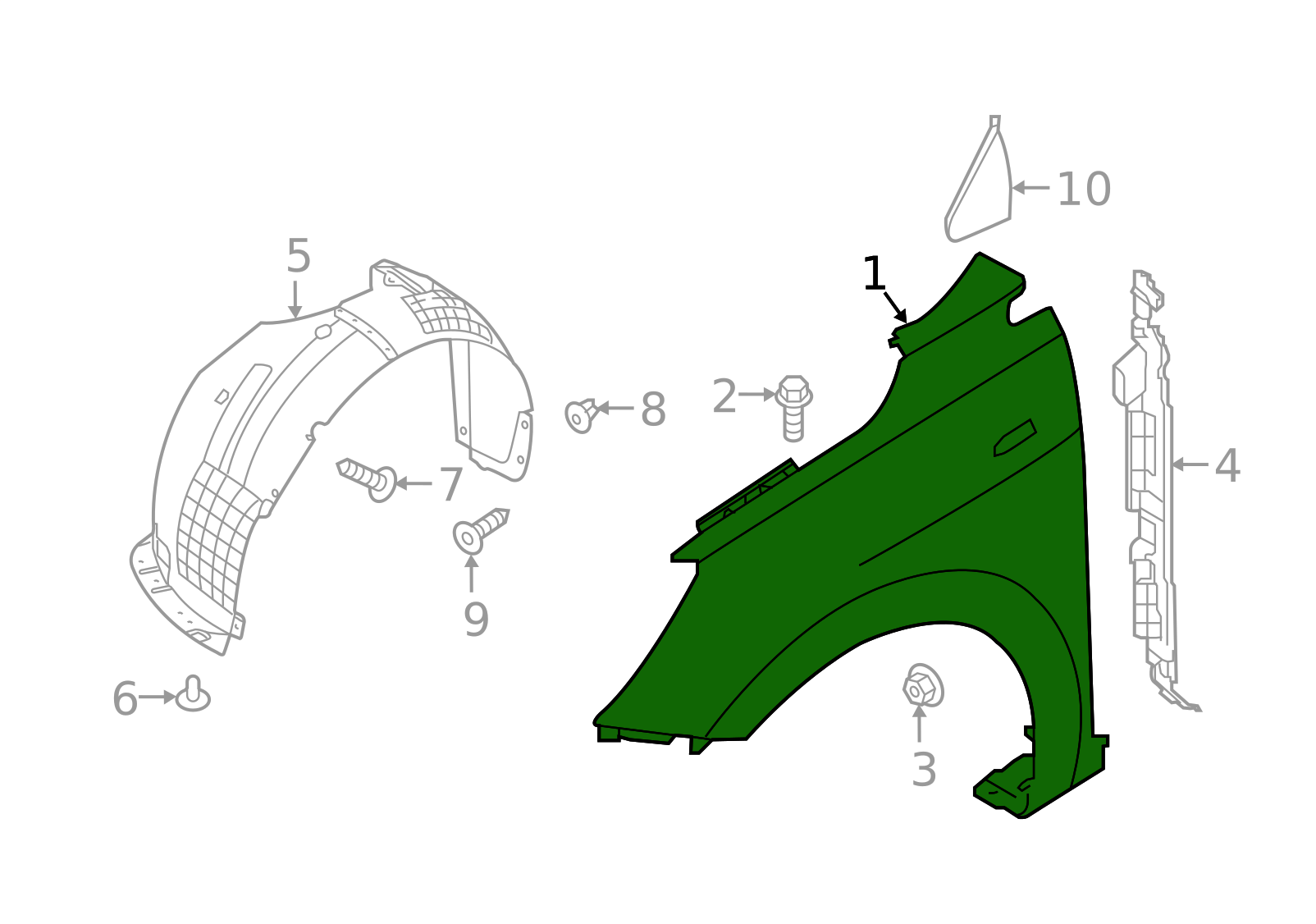 წინა ფრთა ჭრილის გარეშე მარცხენა -KIA RIO 2017-2020