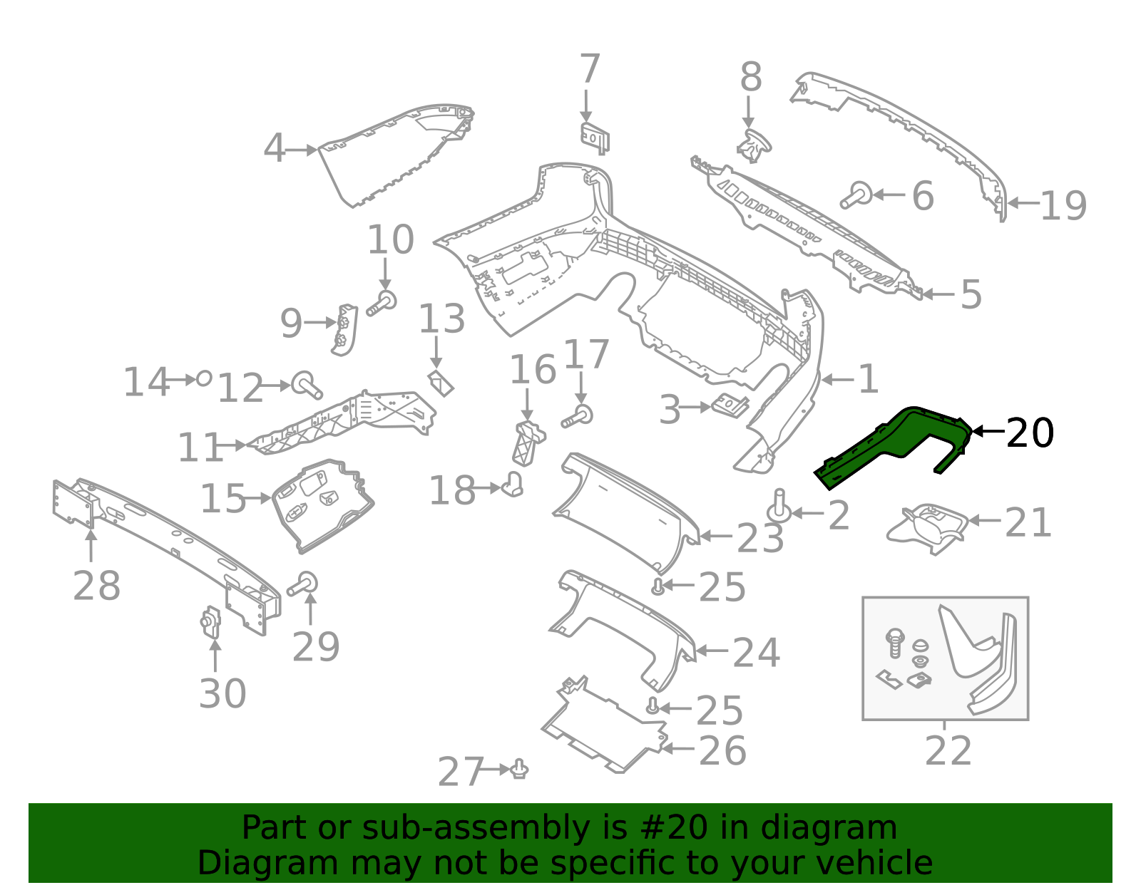 მოლდინგი უკანა მარცხენა - RANGE ROVER SPORT L494 2018-2022