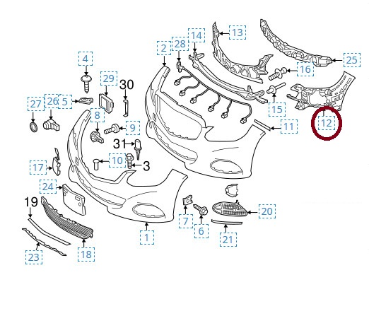 Bracket front left